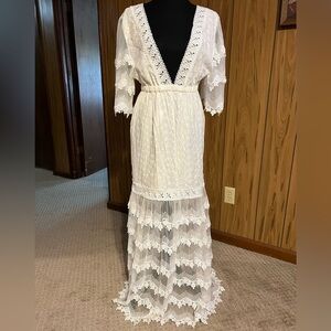 White Beachy Dress Size Medium